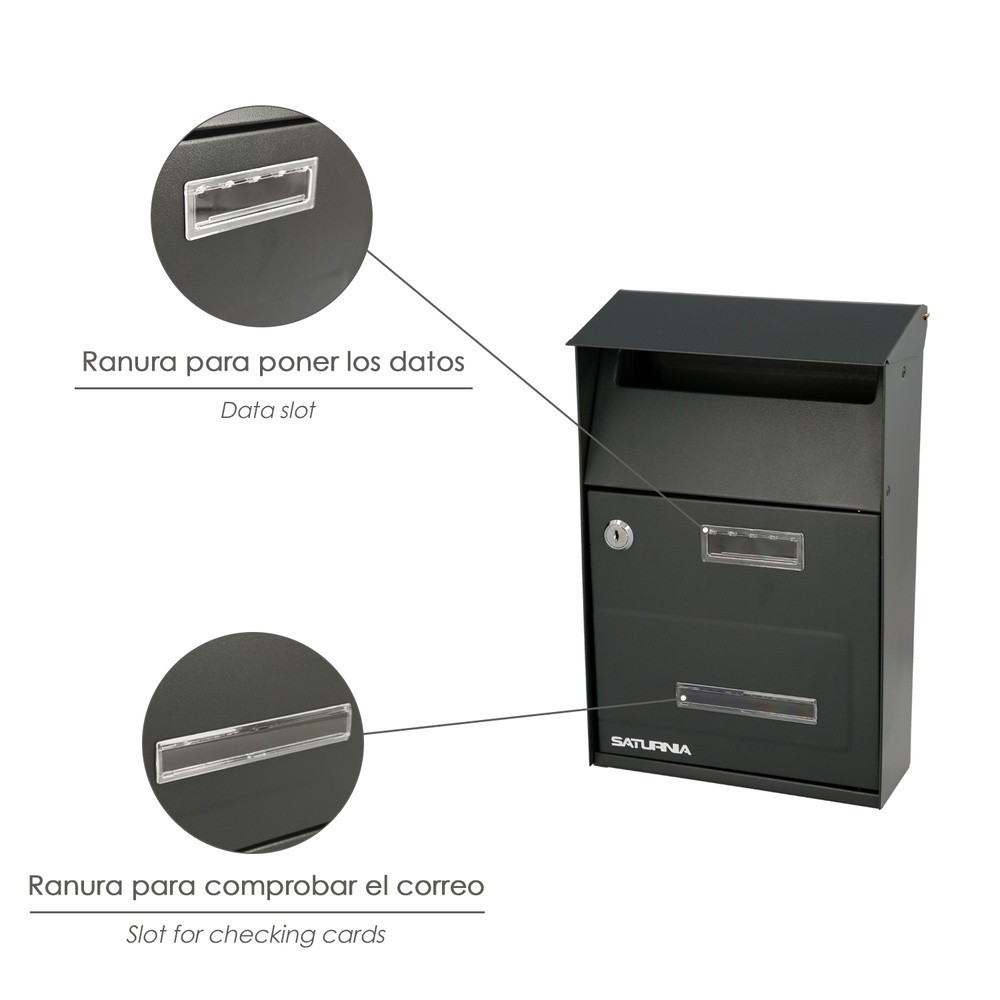 Buzon Exterior Country Gris Oscuro 215 x 320 x 105 mm, al por Mayor | Almacén de Ferretería