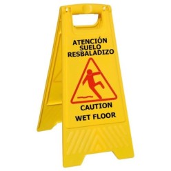 Cartel Atencion Suelo Mojado 64x30 cm,