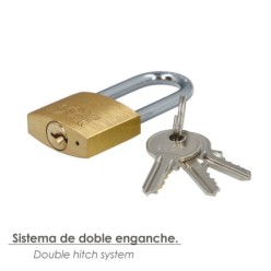 Candado Laton Arco Largo Llaves Iguales 30 mm, Nº2