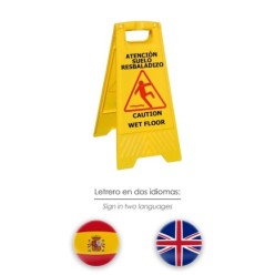 Cartel Atencion Suelo Mojado 64x30 cm,