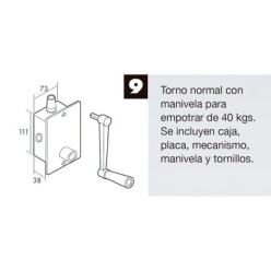 Torno Elevacion Persiana Empotrar Aluminio