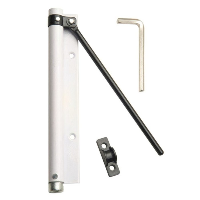 Muelle Puerta Wolfpack Aluminio Anodizado Blanco (Blister 1 Pieza) al por Mayor | Almacén de Ferretería