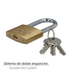 Candado Laton Arco Largo Llaves Iguales 50 mm, Nº1
