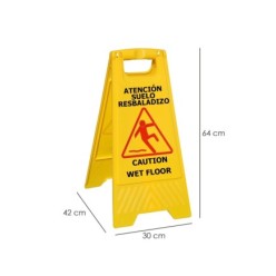 Cartel Atencion Suelo Mojado 64x30 cm,