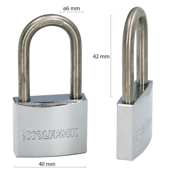 Candado Inoxidable Arco Normal  50mm, al por Mayor | Almacén de Ferretería