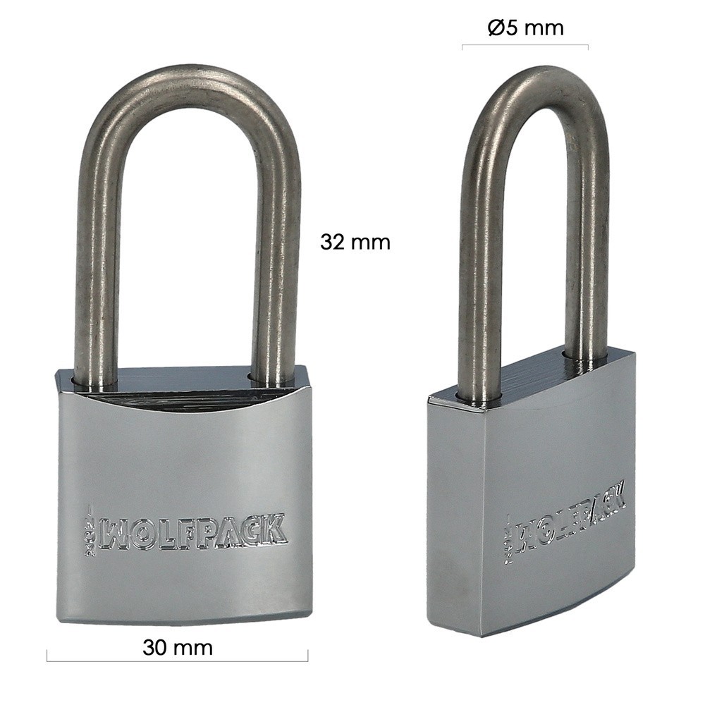Candado Inoxidable Arco Largo 30mm, al por Mayor | Almacén de Ferretería