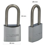 Candado Inoxidable Arco Largo 30mm, al por Mayor | Almacén de Ferretería