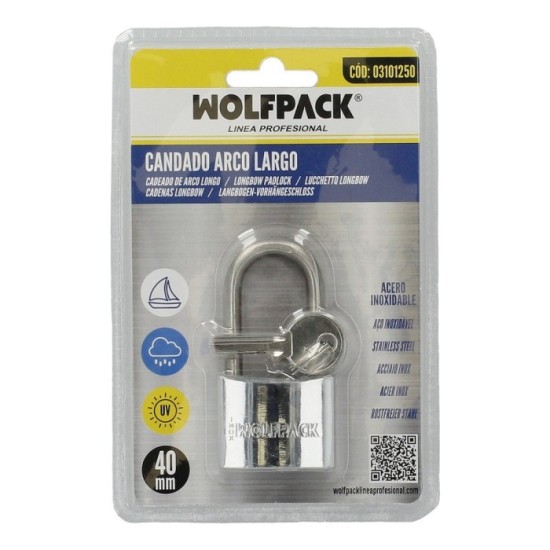 Candado Inoxidable Arco Largo 40mm, al por Mayor | Almacén de Ferretería