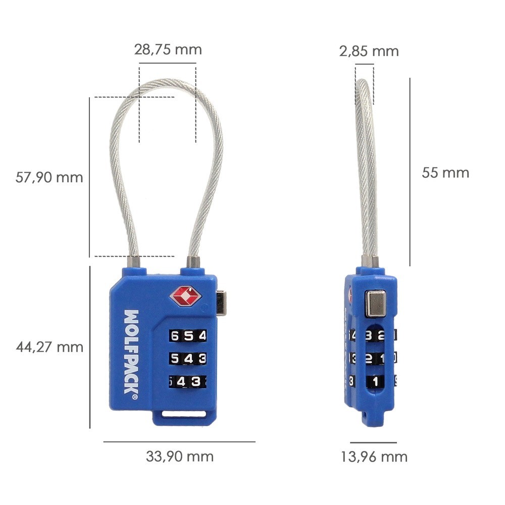 Candado Seguridad Equipaje Tsa 3 Digitos Con Cable Acero, Candado Combinación, Maleta, Viaje, Mochilas, Seguridad al por Mayor |