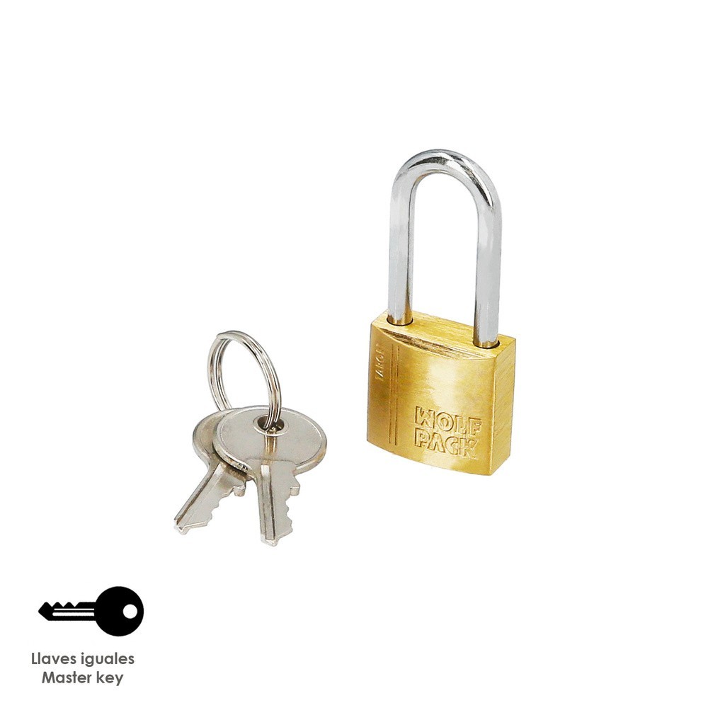 Candado Laton Arco Largo 20 mm, Arco Endurecido, Candado Maletas, Taquillas, Puertas al por Mayor | Almacén de Ferretería