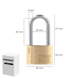 Candado Laton Arco Largo 40 mm, Arco Endurecido, Candado Maletas, Taquillas, Puertas al por Mayor | Almacén de Ferretería