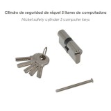 Cilindro Seguridad 35x35 mm/13,5 Leva Corta Niquelado Con 5 llaves al por Mayor | Almacén de Ferretería
