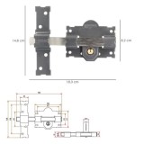 Cerrojo b-2 llave 2 lados pasador de 183mm cilindro redondo de 50mm al por Mayor | Almacén de Ferretería