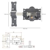 Cerrojo b-4 llave 2 lados pasador de 183mm cilindro redondo de 70mm al por Mayor | Almacén de Ferretería