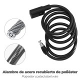 Cable Bicicleta Espiral Con Llave Ø 8 mm, x 150 cm, al por Mayor | Almacén de Ferretería