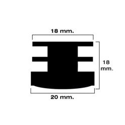 Contera Redonda Interior Negra 20mm, Blister 4 piezas,