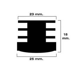 Contera Redonda Interior Negra 25mm, Blister 4 piezas,