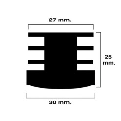 Contera Redonda Interior Negra 30mm, Blister 4 piezas,