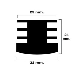Contera Redonda Interior Negra 32mm, Blister 4 piezas,
