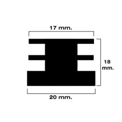 Contera Cuadrada Interior Negra 20x20 mm, Blister 4 piezas,
