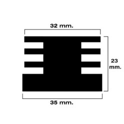 Contera Cuadrada Interior Negra 35x35 mm, Blister 4 piezas,
