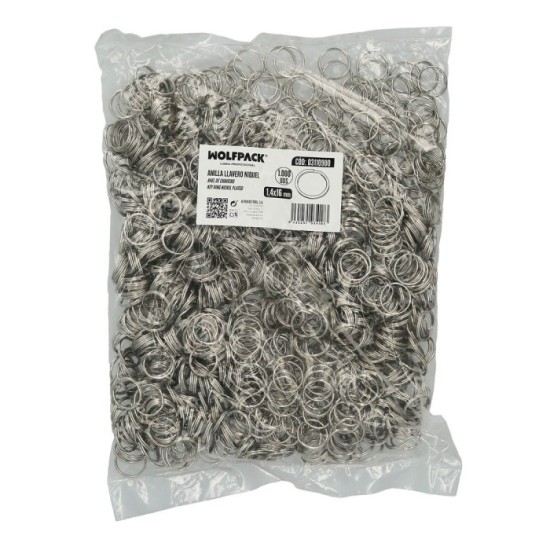 Anilla Llavero Niquelada 1,4x16x12 mm, (Bolsa 1000 unidades) al por Mayor | Almacén de Ferretería