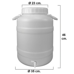 Bidon Garrafa Plastico Alimentario Con Grifo y Boca Ancha 30 Lt,