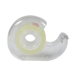 Cinta Celo Adhesivo Transparente 18 mm, x 33 Mts, Con Dispensador,