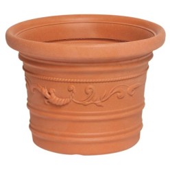 Saturnia Macetero Resina Redondo, Color Terracota, Resistente, Ideal Exterior, 35 Cm Diametro,