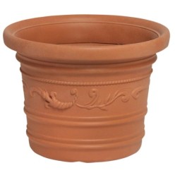 Saturnia Macetero Resina Redondo, Color Terracota, Resistente, Ideal Exterior, 45 Cm Diametro,