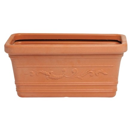 Saturnia Macetero Resina Rectangular, Color Terracota, Resistente, Ideal Exterior, 60x33cm,