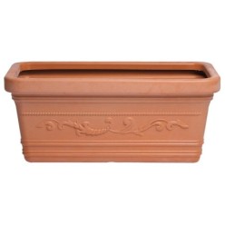 Saturnia Macetero Resina Rectangular, Color Terracota, Resistente, Ideal Exterior, 80x40cm,