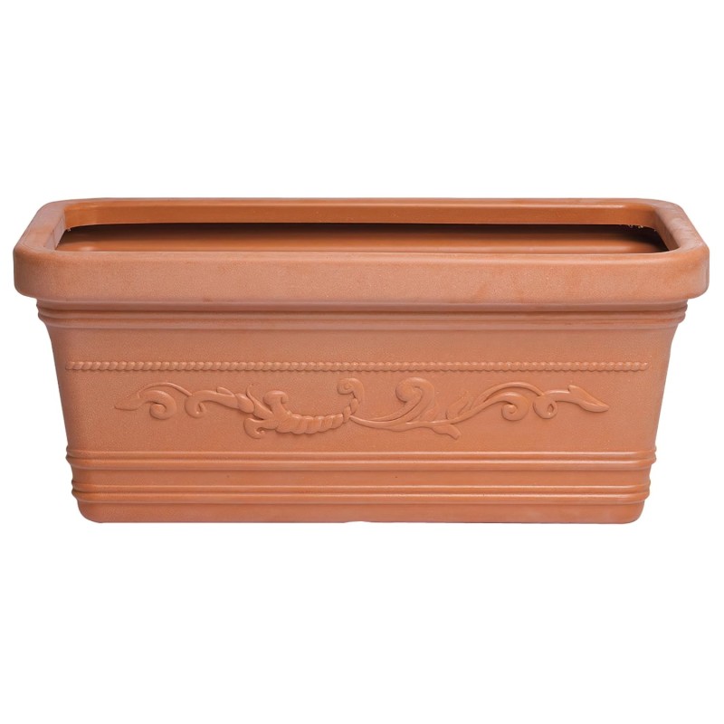 Saturnia Macetero Resina Rectangular, Color Terracota, Resistente, Ideal Exterior, 80x40cm,