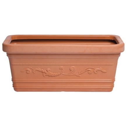 Saturnia Macetero Resina Rectangular, Color Terracota, Resistente, Ideal Exterior, 80x40cm,
