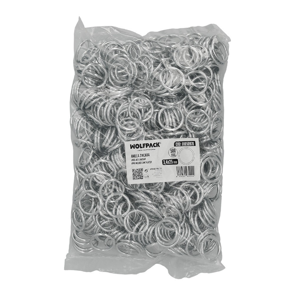 Anilla Zincada  3,4x25 mm, (Bolsa 500 Unidades,) al por Mayor | Almacén de Ferretería