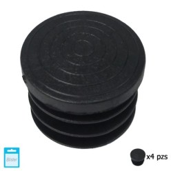 Contera Redonda Interior Negra 32mm, Blister 4 piezas,