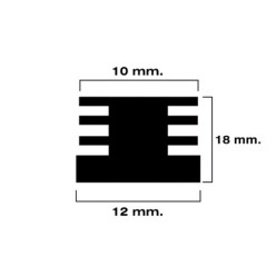 Contera Cuadrada Interior Negra 12x12 mm, Blister 4 piezas,