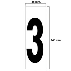 Numero Adhesivo 46x140 mm,   Nº 3