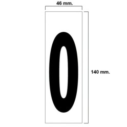 Numero Adhesivo 46x140 mm,   Nº 0