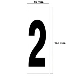 Numero Adhesivo 46x140 mm,   Nº 2