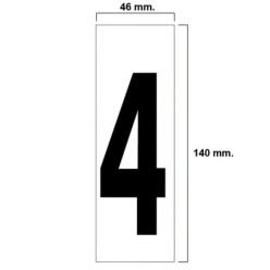 Numero Adhesivo 46x140 mm,   Nº 4