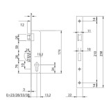 Cerradura Iseo 741540-28 mm, Frontal Cromo Resbalón al por Mayor | Almacén de Ferretería