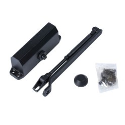 Cierra Puertas Con Retenedor Fuerza 2, Color Negro (Puertas 70/90 cm,)