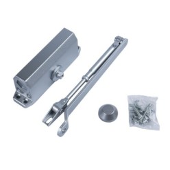 Cierra Puertas Sin Retenedor Fuerza 3, Color Plata (Puertas 80/100 cm,)