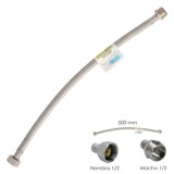 Latiguillo Flexible Acero Inoxidable Macho 1/2 - Hembra 1/2 - 500mm al por Mayor | Almacén de Ferretería