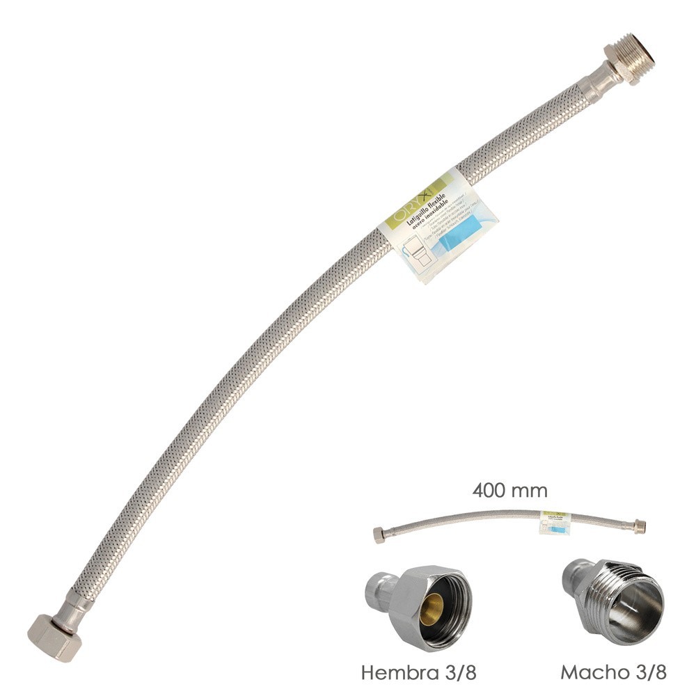 Latiguillo Flexible Acero Inoxidable Macho 3/8 - Hembra 3/8 - 400mm al por Mayor | Almacén de Ferretería