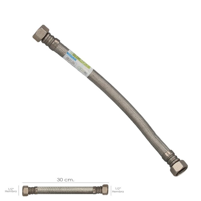 Latiguillo Flexible Reforzado Acero Inoxidable Termo Hembra 1/2" - Hembra 1/2" Longitud 300 mm al por Mayor | Almacén de Ferrete