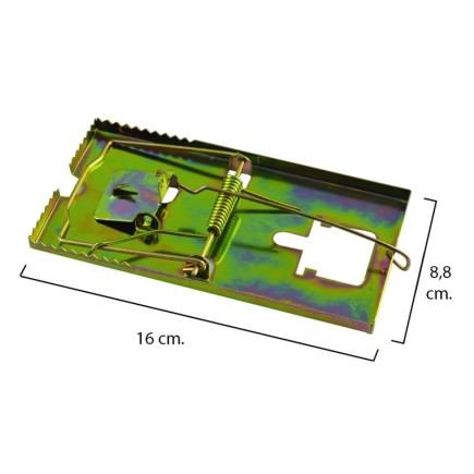 Trampa ratas metálica galvanizada 16 x 8,8 cm,