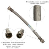 Latiguillo Flexible Reforzado Acero Inoxidable Termo Macho 1/2" - Hembra 1/2" Longitud 300 mm al por Mayor | Almacén de Ferreter