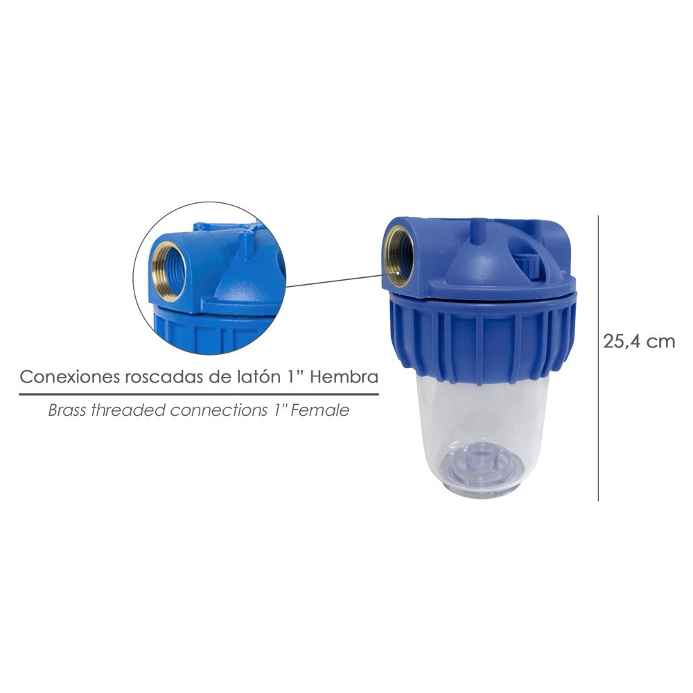 Portacartuchos Filtro Agua    5" Conexion 1" USO DOMÉSTICO al por Mayor | Almacén de Ferretería